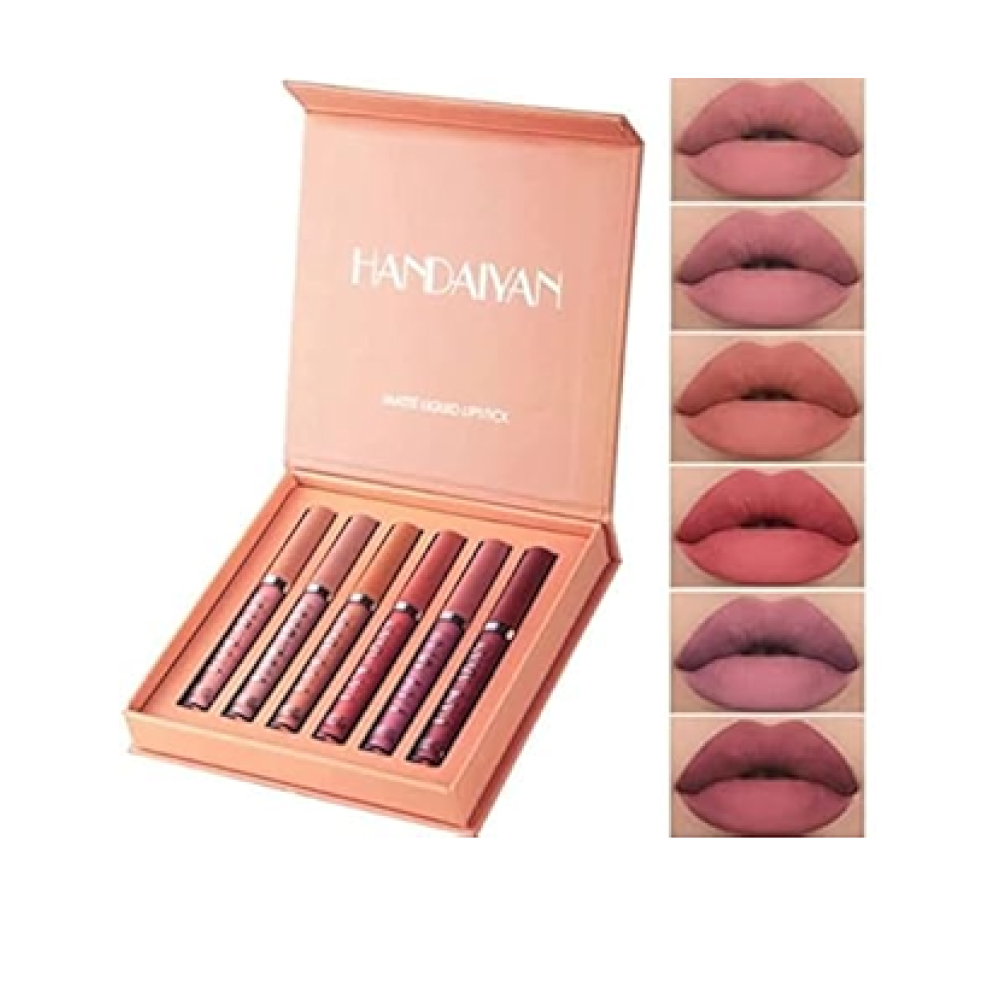 Handaiyan Matte Liquid Lipstick Set – 6 Long-Lasting Shades