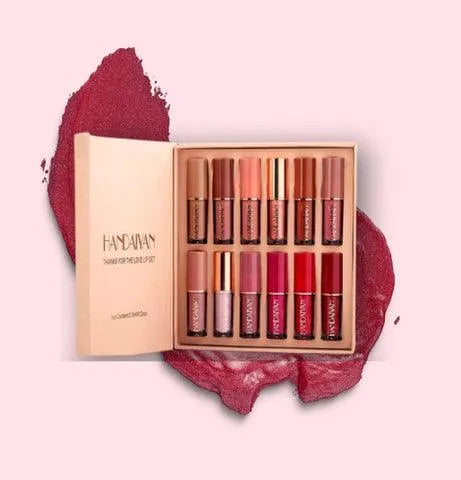Handaiyan 12-Piece Lip Gloss & Matte Lipstick Set – Versatile Lip Color Collection - Face Essential