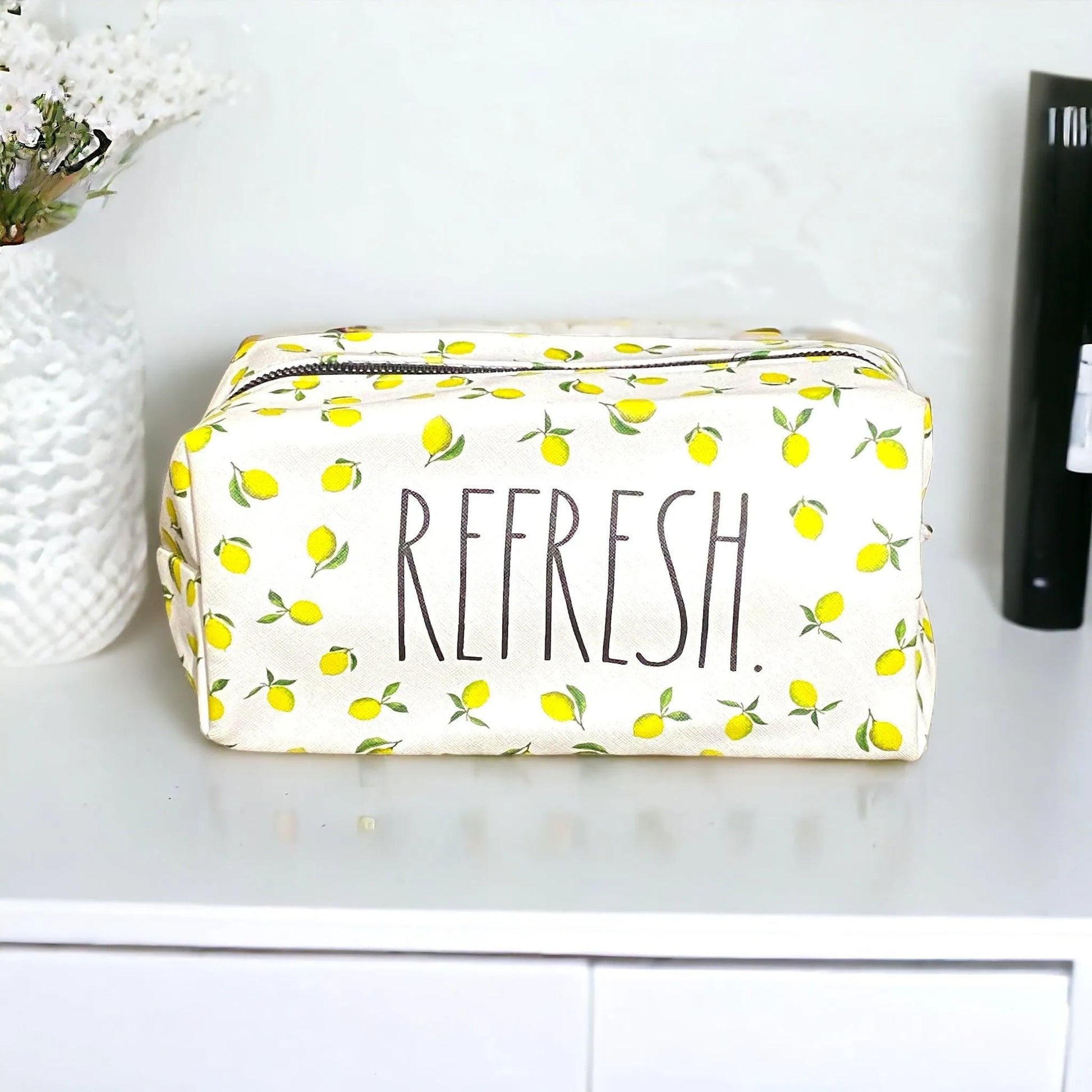 Rae Dunn Cosmetic Bag – Chic Travel Makeup Organizer - Face Essential