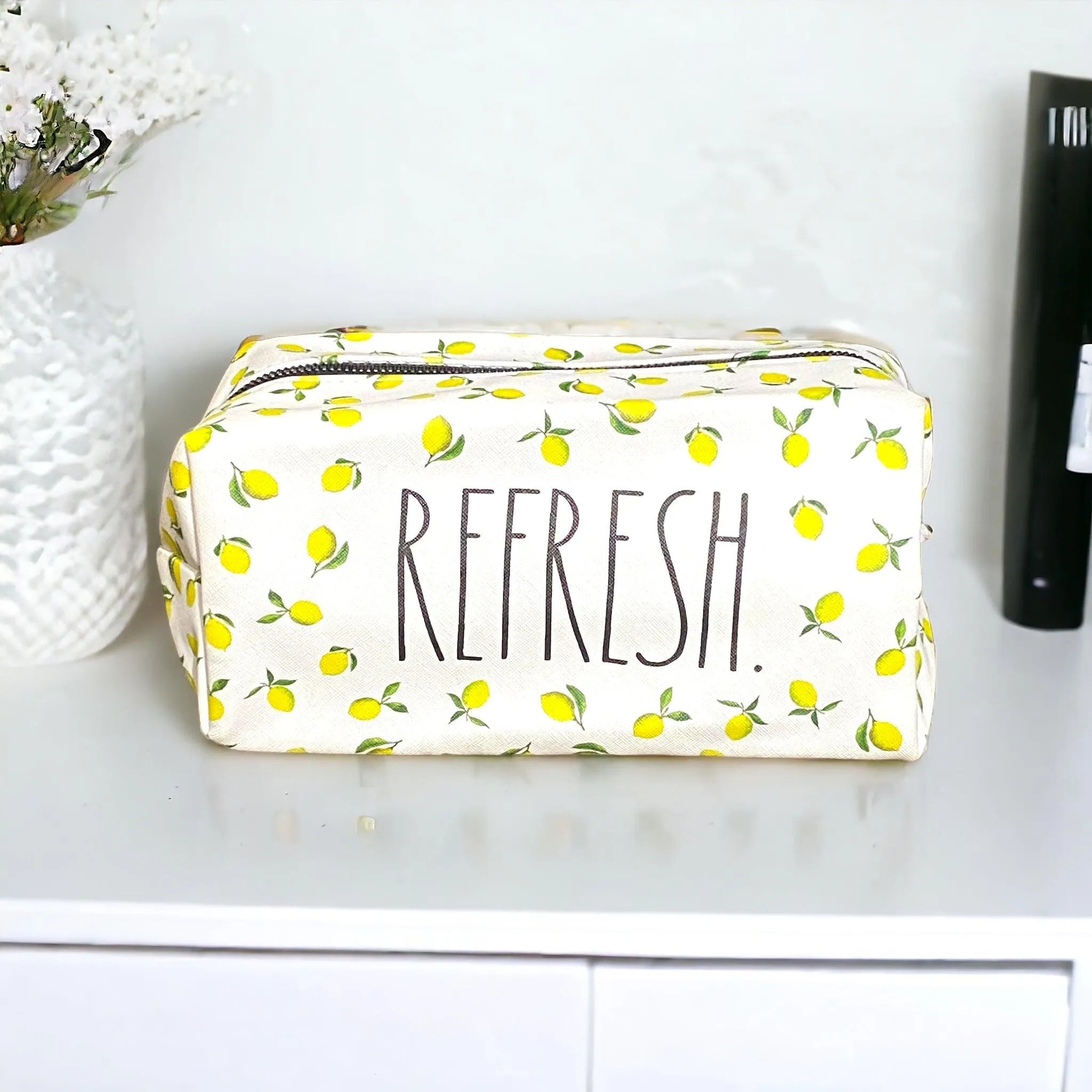 Rae Dunn Cosmetic Bag – Chic Travel Makeup Organizer - Face Essential