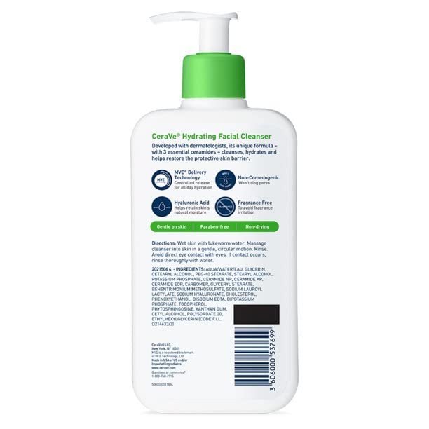 CERAVE HYDRATING FACIAL CLEANSER FOR NORMAL TO DRY SKIN