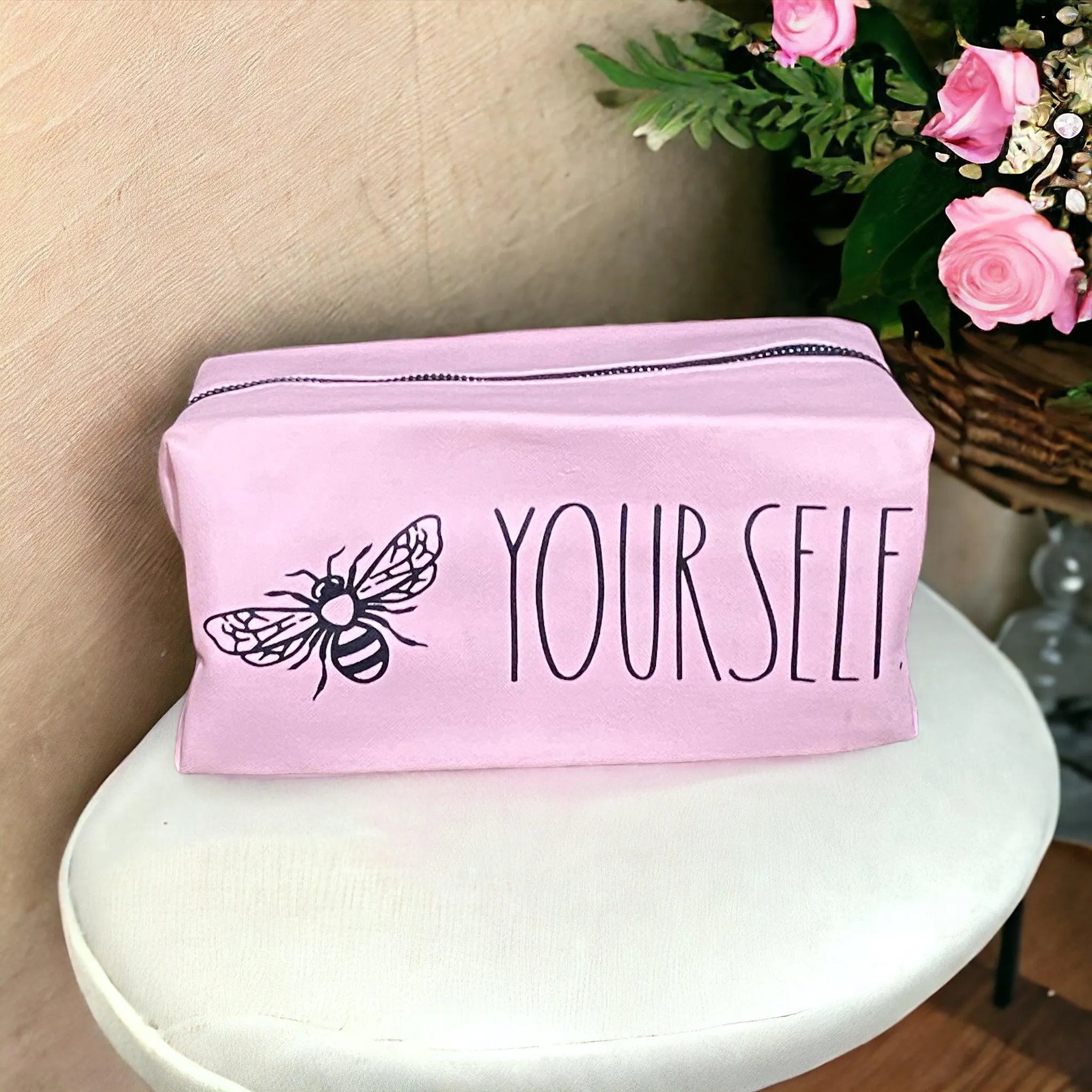 Rae Dunn Cosmetic Bag – Chic Travel Makeup Organizer - Face Essential